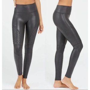SPANX Faux Leather Moto Leggings - Size XL